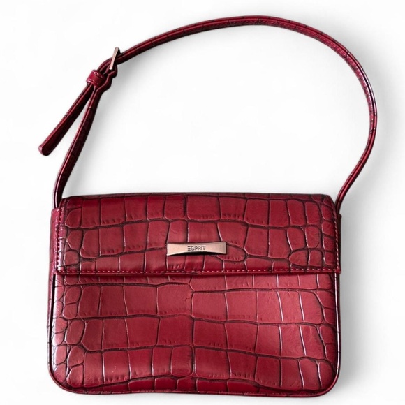 ESPRIT Red Croc Shoulder Bag - Picture 1 of 2